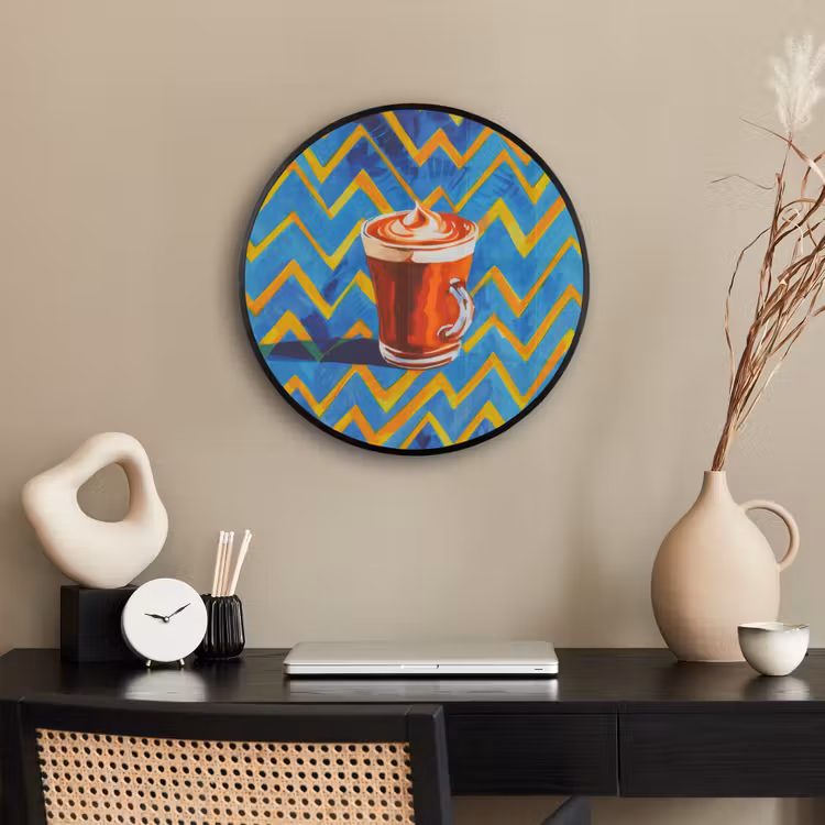 Mok - Koffie - Zigzag - Slagroom Fotolijst rond zonder passe partout klein -sfeer1