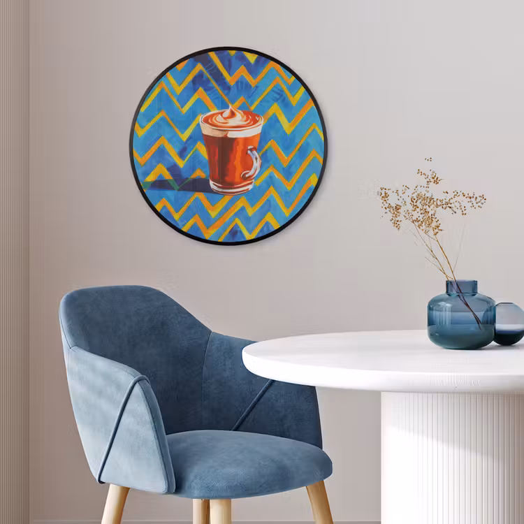 Mok - Koffie - Zigzag - Slagroom Fotolijst rond zonder passe partout klein -sfeer2