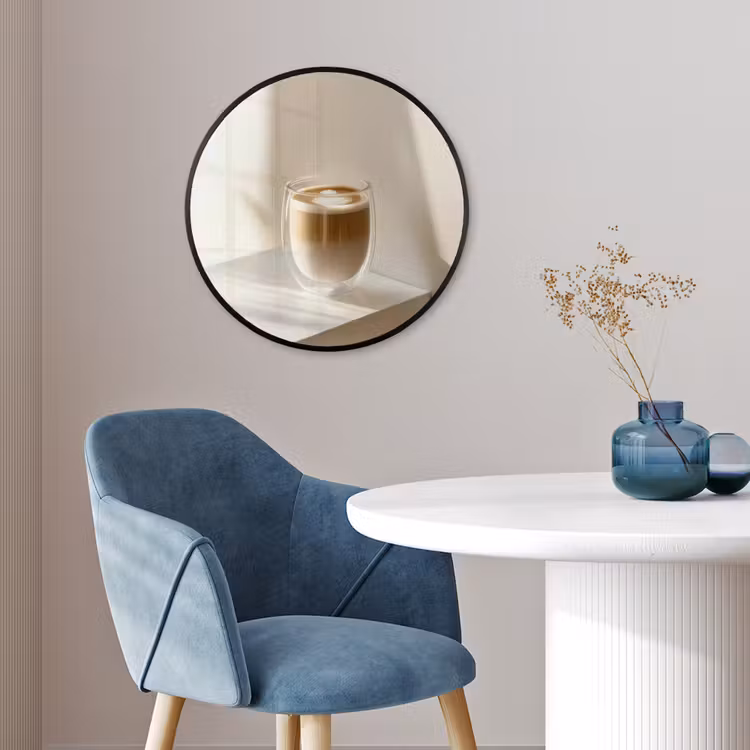 Mok - Latte - Minimalistisch - Schaduw Fotolijst rond zonder passe partout klein -sfeer2