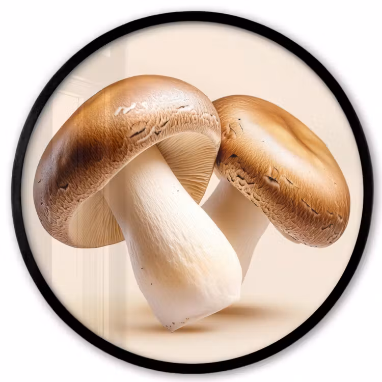 Champignons - Zacht - Beige Fotolijst rond zonder passe partout klein -3d