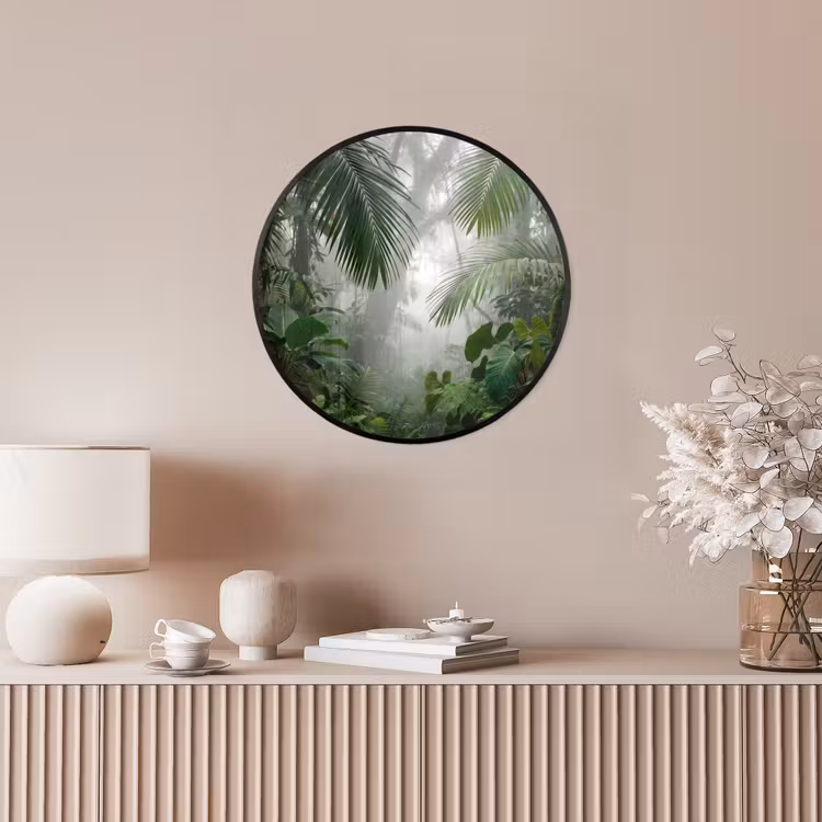 Natuur - Jungle - Mist - Tropisch - Groen Fotolijst rond zonder passe partout klein -sfeer3