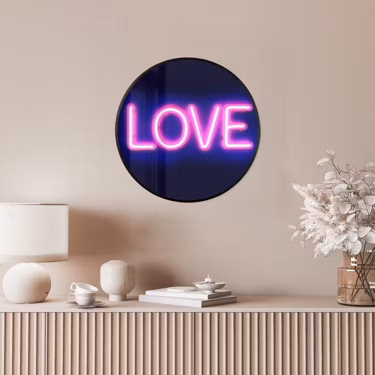 Neon - Love - Valentijn Fotolijst rond zonder passe partout klein -sfeer3