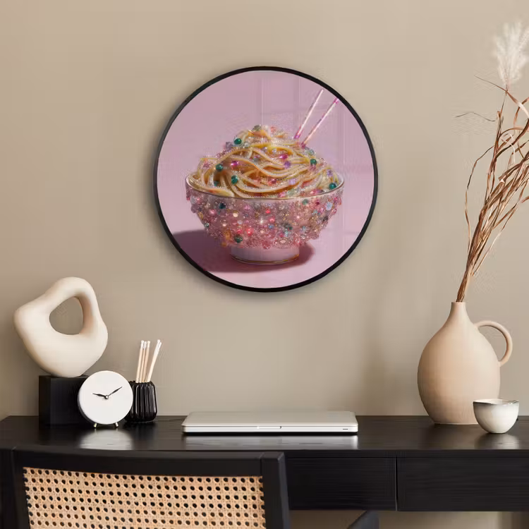 Noodles - Edelstenen - Stokjes - Roze Fotolijst rond zonder passe partout klein -sfeer1