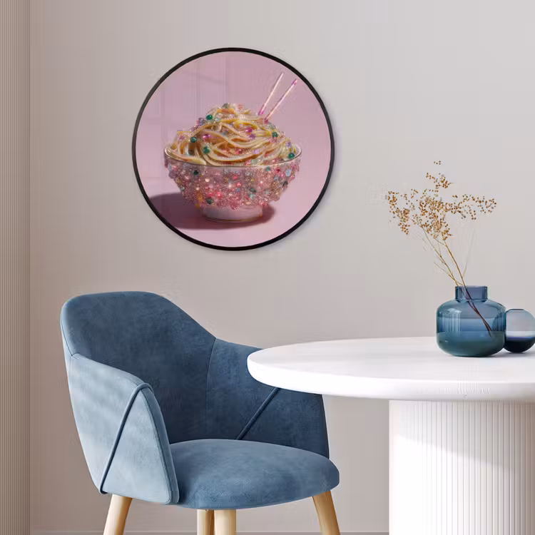Noodles - Edelstenen - Stokjes - Roze Fotolijst rond zonder passe partout klein -sfeer2