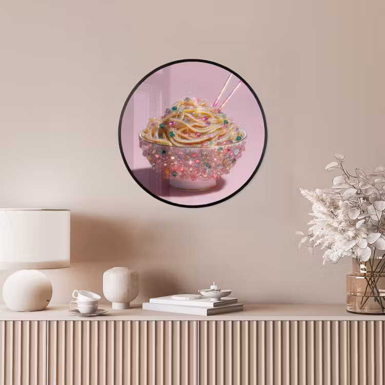 Noodles - Edelstenen - Stokjes - Roze Fotolijst rond zonder passe partout klein -sfeer3