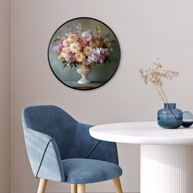 Orchidee - Boeket - Vaas - Bloemen Fotolijst rond zonder passe partout klein -sfeer2