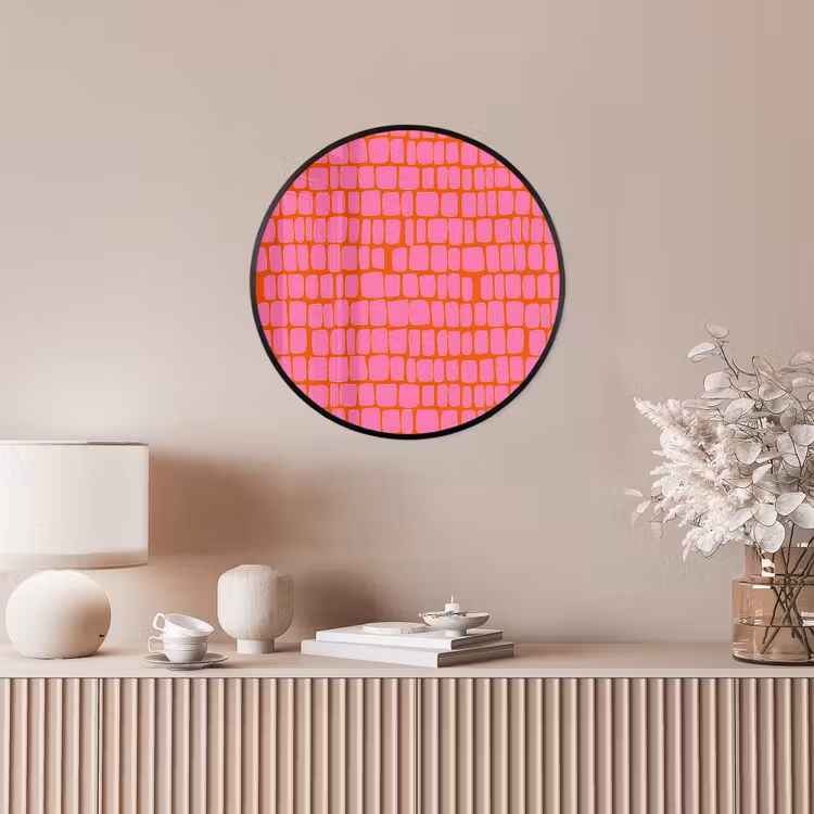 Organisch - Raster - Roze Fotolijst rond zonder passe partout klein 856 -sfeer3
