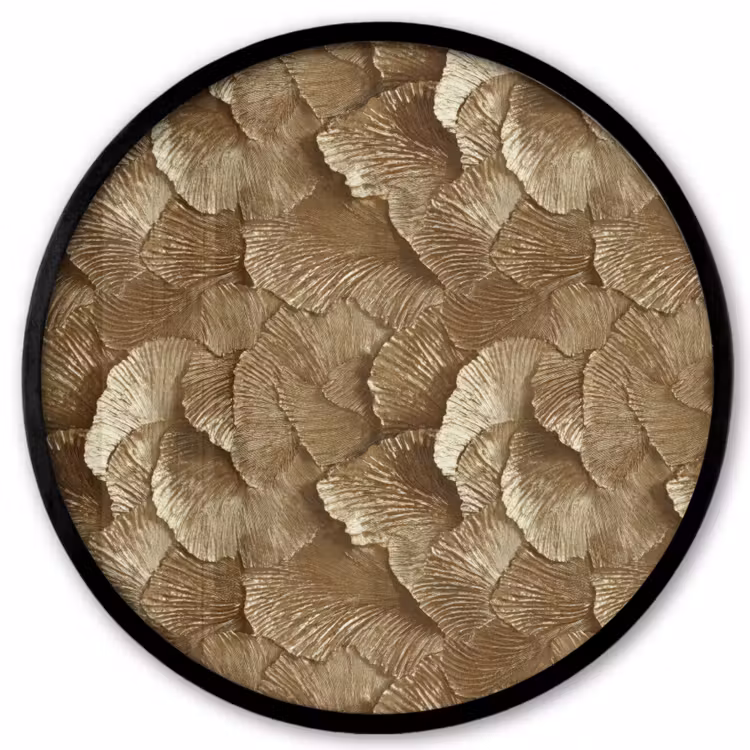 Organisch - Patroon - Bladeren - Goud Fotolijst rond zonder passe partout klein 856 -3d