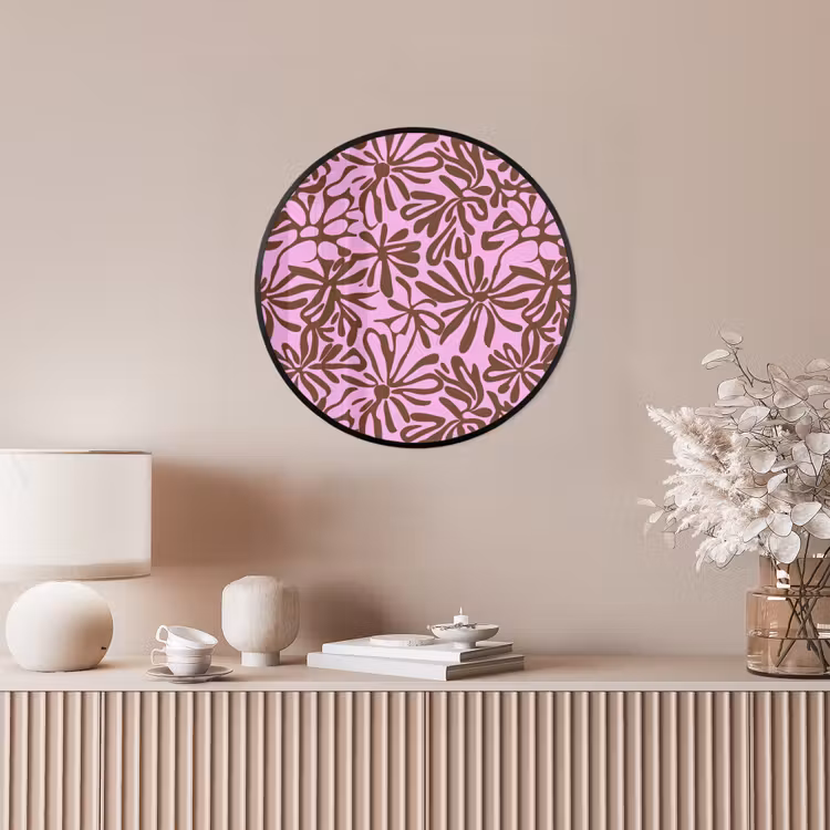 Organisch - Patroon - Roze Fotolijst rond zonder passe partout klein 856 -sfeer3