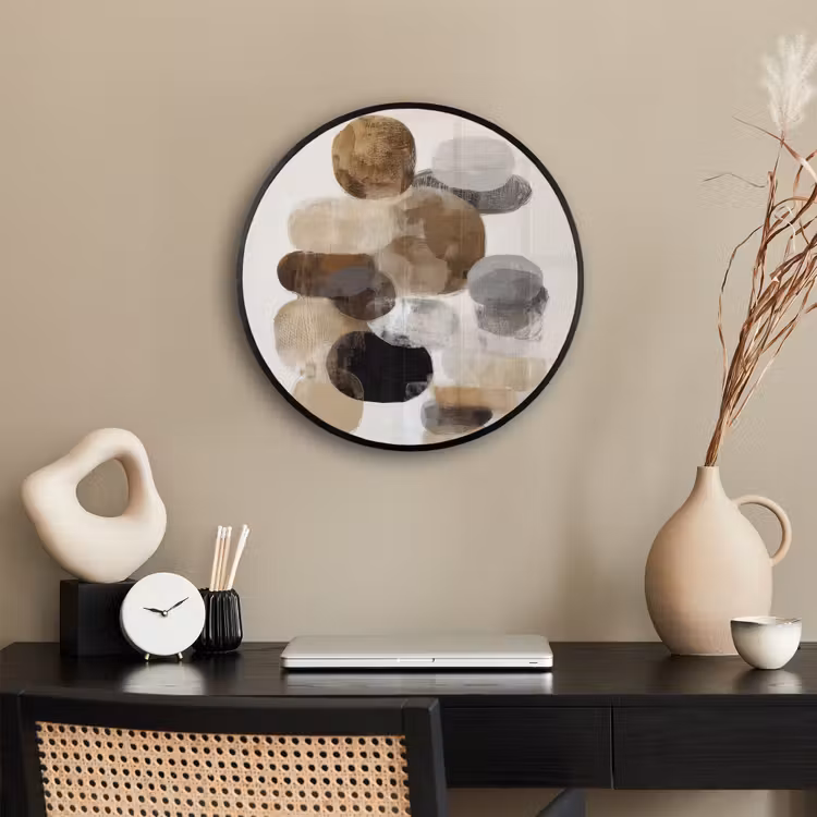 Ovaal - Kleurvlakken - Penseelstreken Fotolijst rond zonder passe partout klein -sfeer1