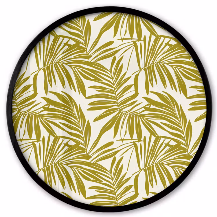 Palmblad - Patroon - Groen Fotolijst rond zonder passe partout klein 856 -3d