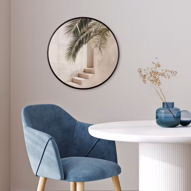 Palmboom - Schaduw - Trap - Beige Fotolijst rond zonder passe partout klein -sfeer2