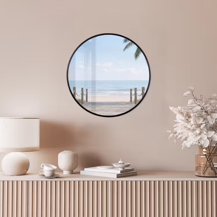 Palmbomen - Pad - Horizon Fotolijst rond zonder passe partout klein -sfeer3