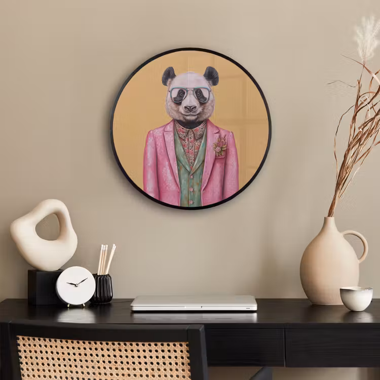 Panda - Pak - Zonnebril - Blauw Fotolijst rond zonder passe partout klein -sfeer1