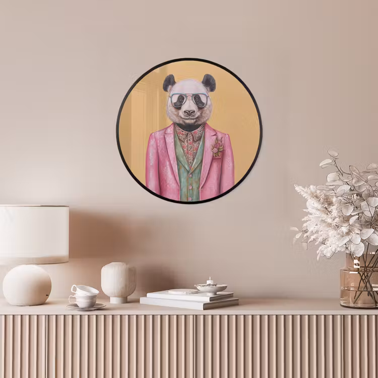 Panda - Pak - Zonnebril - Blauw Fotolijst rond zonder passe partout klein -sfeer3