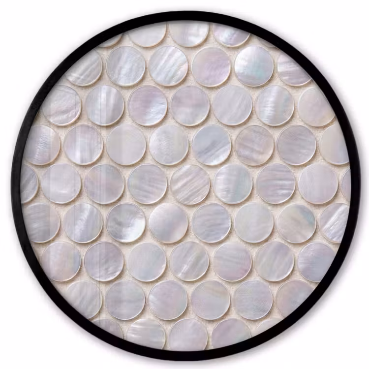 Patroon - Cirkels - Abstract - Modern - Wit Fotolijst rond zonder passe partout klein -3d
