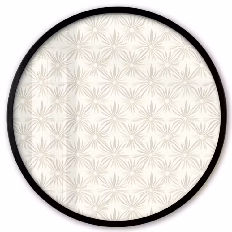 Patroon - Bloemen - Beige Fotolijst rond zonder passe partout klein 856 -3d