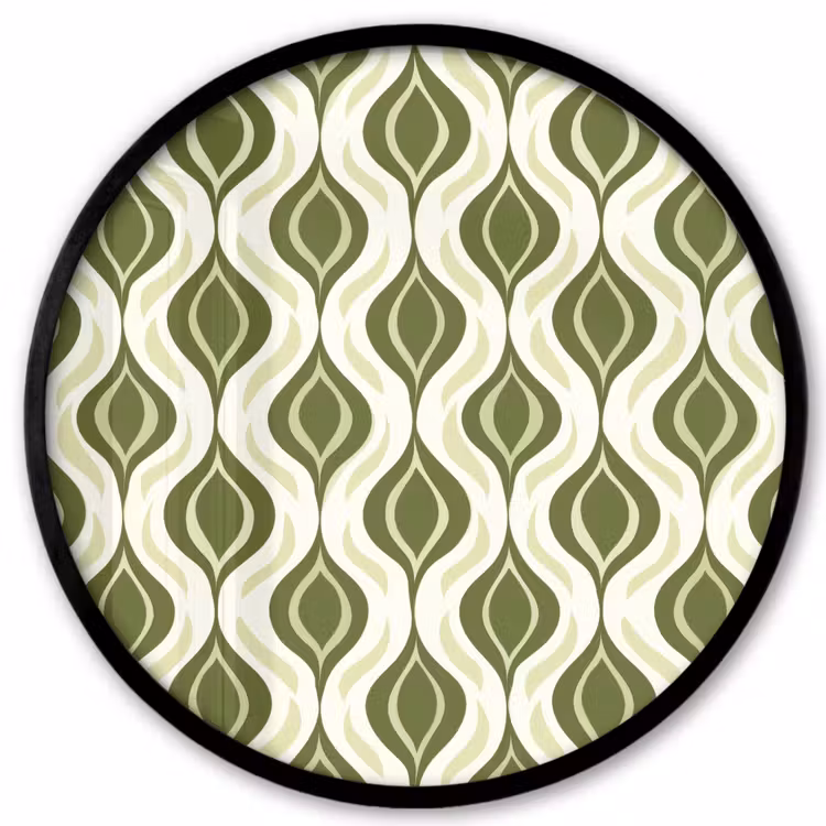 Patroon - Retro - Groen Fotolijst rond zonder passe partout klein 856 -3d