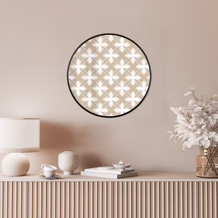 Patroon - Symmetrisch - Beige Fotolijst rond zonder passe partout klein 856 -sfeer3
