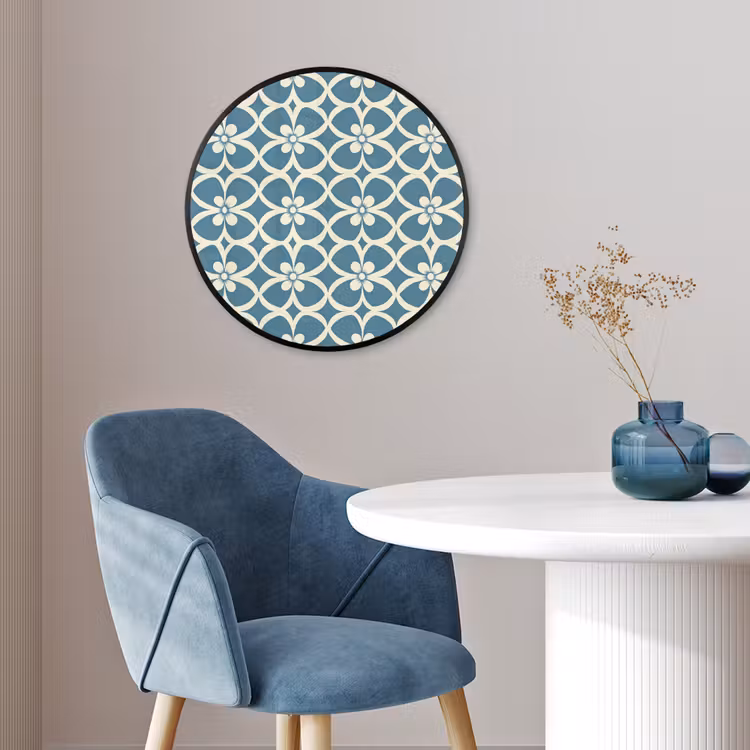 Patroon - Symmetrisch - Blauw Fotolijst rond zonder passe partout klein 856 -sfeer2
