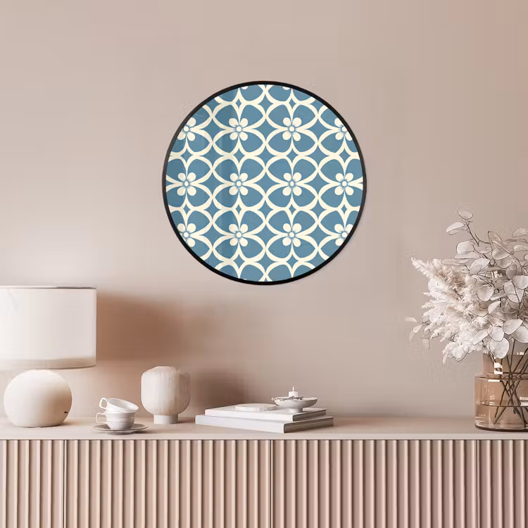 Patroon - Symmetrisch - Blauw Fotolijst rond zonder passe partout klein 856 -sfeer3