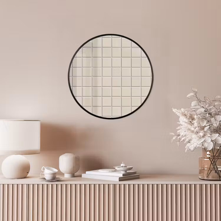 Patroon - Tegels - Taupe Fotolijst rond zonder passe partout klein 856 -sfeer3