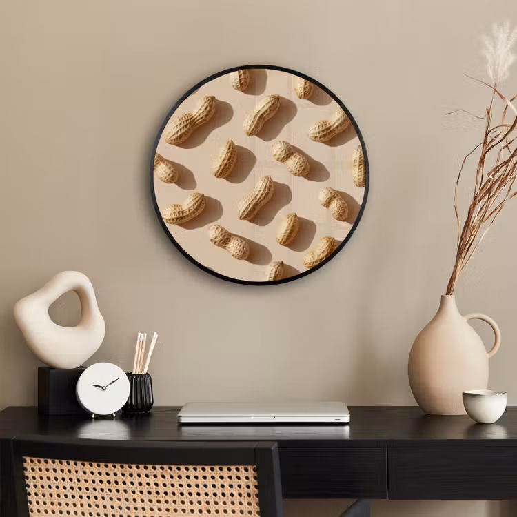 Pinda's - Patroon - Beige Fotolijst rond zonder passe partout klein -sfeer1