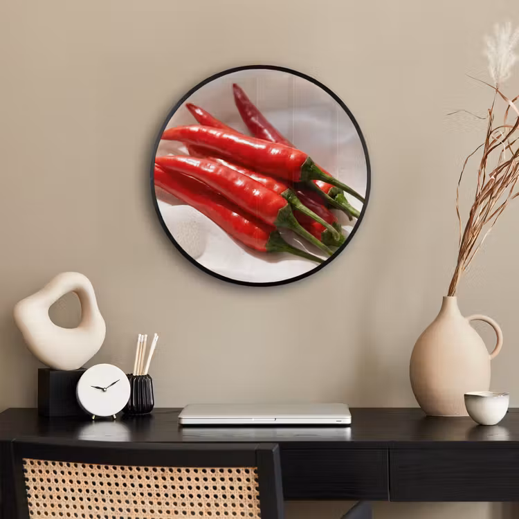 Photo Frame Round - Pepper - Red - Food - Peper - Rood - Eten Fotolijst rond zonder passe partout klein