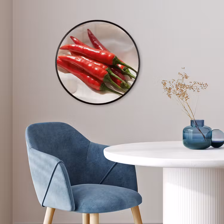 Photo Frame Round - Pepper - Red - Food - Peper - Rood - Eten Fotolijst rond zonder passe partout klein