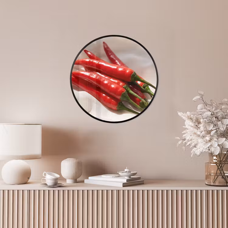 Photo Frame Round - Pepper - Red - Food - Peper - Rood - Eten Fotolijst rond zonder passe partout klein