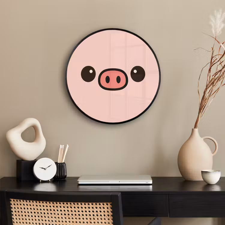 Varken - Roze - Minimalistisch Fotolijst rond zonder passe partout klein -sfeer1