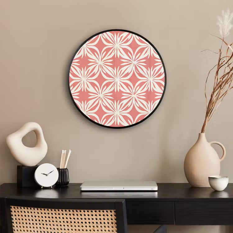 Roze - Bloemenmotief - Wit - Modern Fotolijst rond zonder passe partout klein 856 -sfeer1
