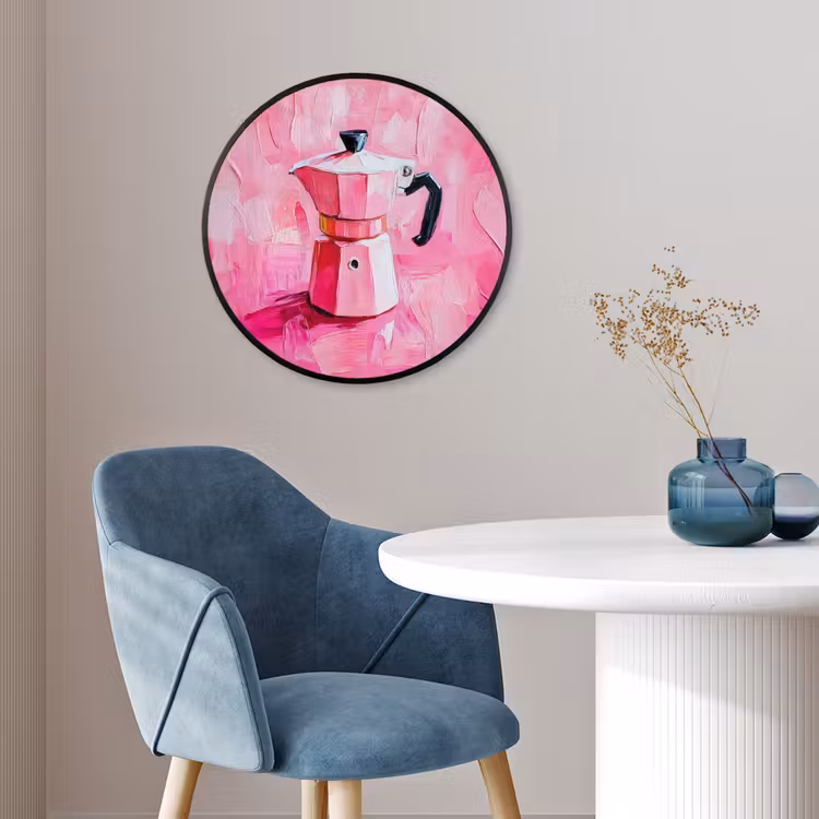 Roze - Verf - Coffee Fotolijst rond zonder passe partout klein -sfeer2