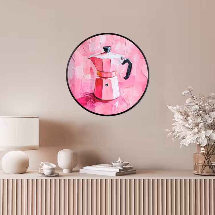 Roze - Verf - Coffee Fotolijst rond zonder passe partout klein -sfeer3