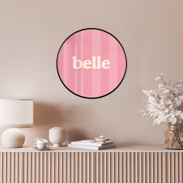 Roze - Gestreept - Belle Fotolijst rond zonder passe partout klein -sfeer3