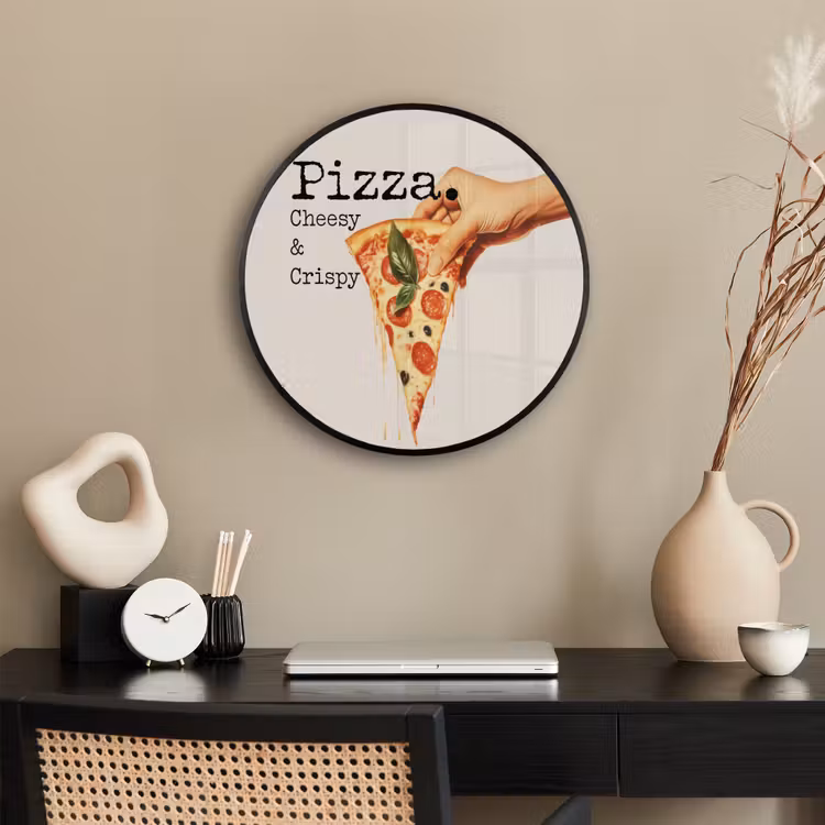 Pizza - Kaas - Pepperoni Fotolijst rond zonder passe partout klein -sfeer1