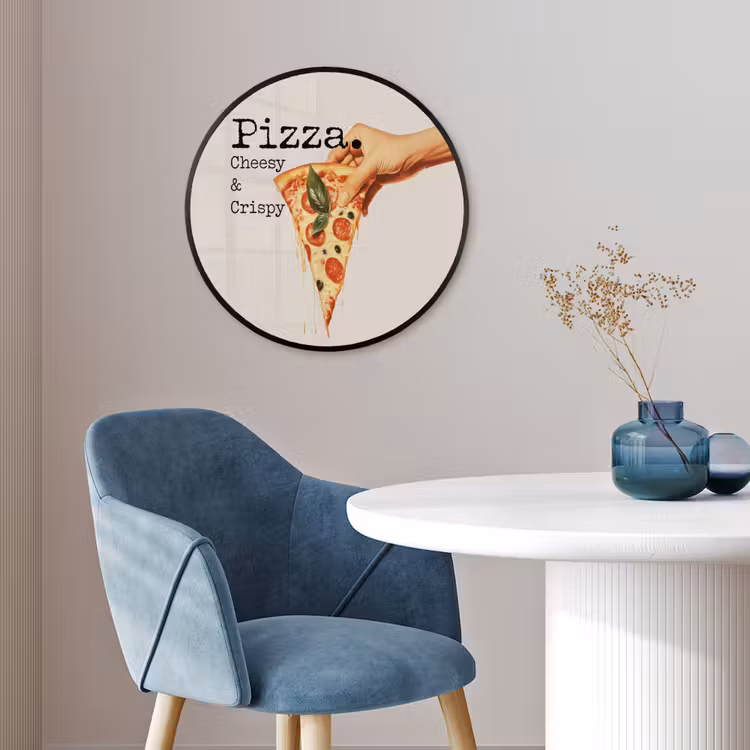 Pizza - Kaas - Pepperoni Fotolijst rond zonder passe partout klein -sfeer2