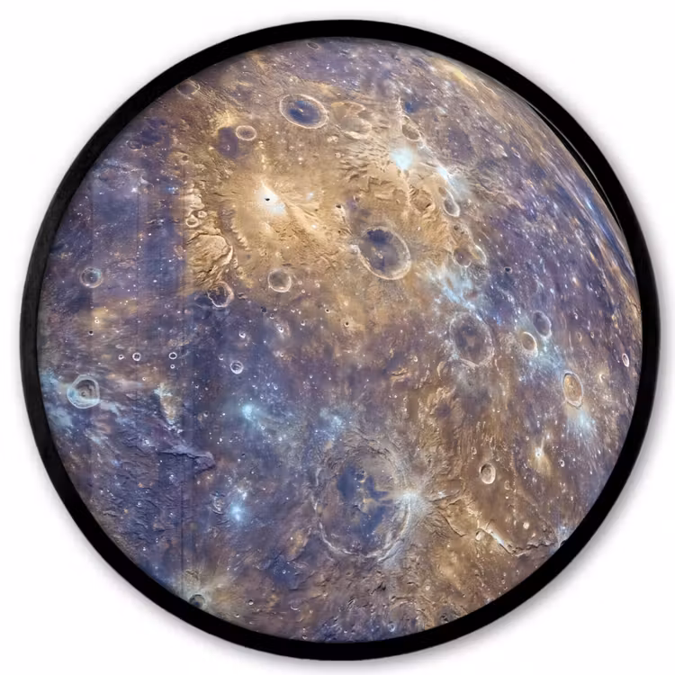 Photo Frame Round - Planet - Craters - Space - Planeet - Kraters - Ruimte Fotolijst rond zonder passe partout klein