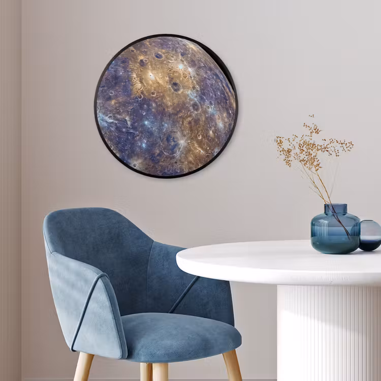 Photo Frame Round - Planet - Craters - Space - Planeet - Kraters - Ruimte Fotolijst rond zonder passe partout klein