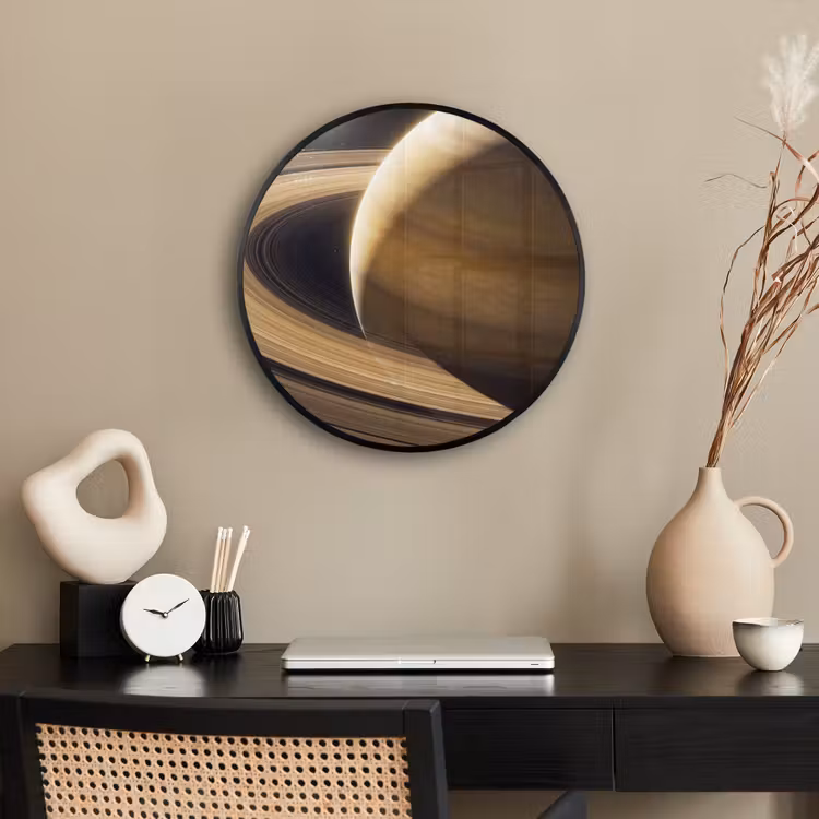 Photo Frame Round - Planet - Rings - Space - Planeet - Ringen - Ruimte Fotolijst rond zonder passe partout klein