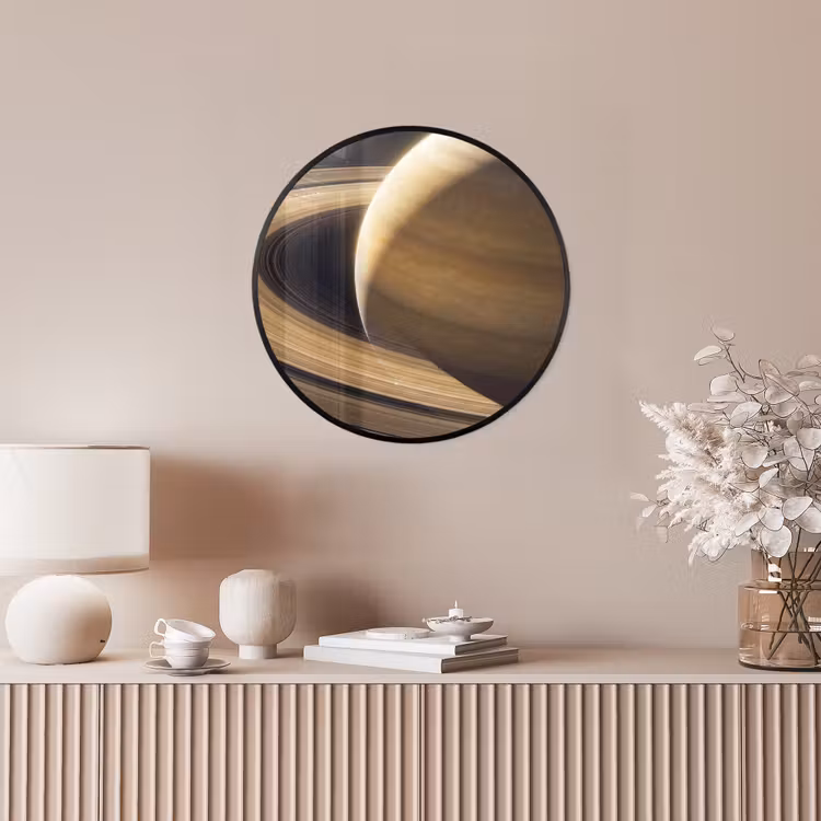 Photo Frame Round - Planet - Rings - Space - Planeet - Ringen - Ruimte Fotolijst rond zonder passe partout klein