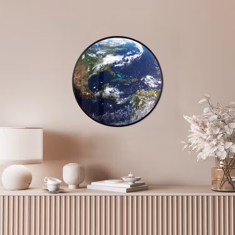Photo Frame Round - Planet - Space - Cosmos - Planeet - Ruimte - Kosmos Fotolijst rond zonder passe partout klein
