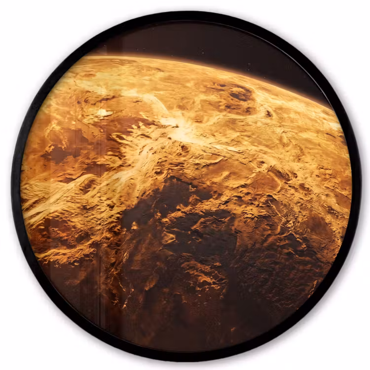 Photo Frame Round - Planet - Space - Orange - Planeet - Ruimte - Oranje Fotolijst rond zonder passe partout klein