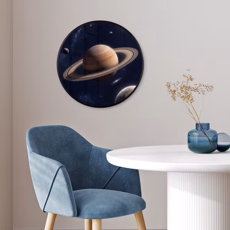 Planeten - Saturnus - Ruimte Fotolijst rond zonder passe partout klein -sfeer2