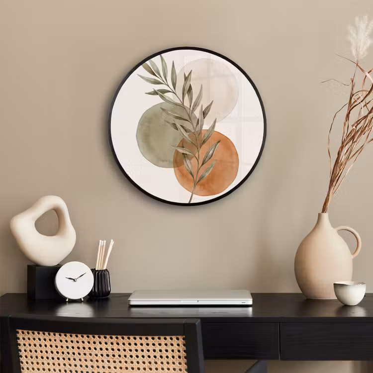 Photo Frame Round - Plant - Circles - Abstract - Plant - Cirkels - Abstract Fotolijst rond zonder passe partout klein