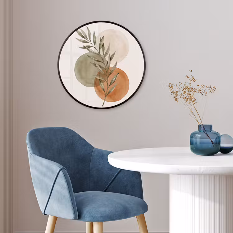 Photo Frame Round - Plant - Circles - Abstract - Plant - Cirkels - Abstract Fotolijst rond zonder passe partout klein