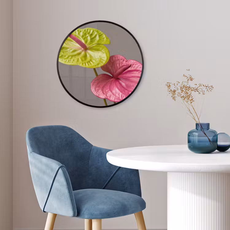 Planten - Anthurium - Groen - Roze Fotolijst rond zonder passe partout klein -sfeer2