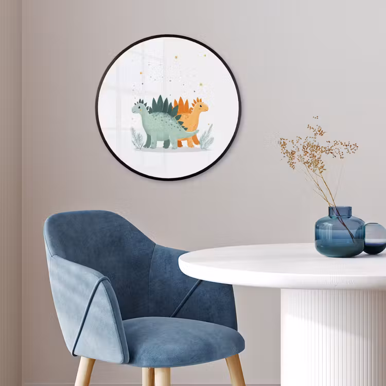 Planten - Sterren - Dinosaurussen - Oranje Fotolijst rond zonder passe partout klein -sfeer2