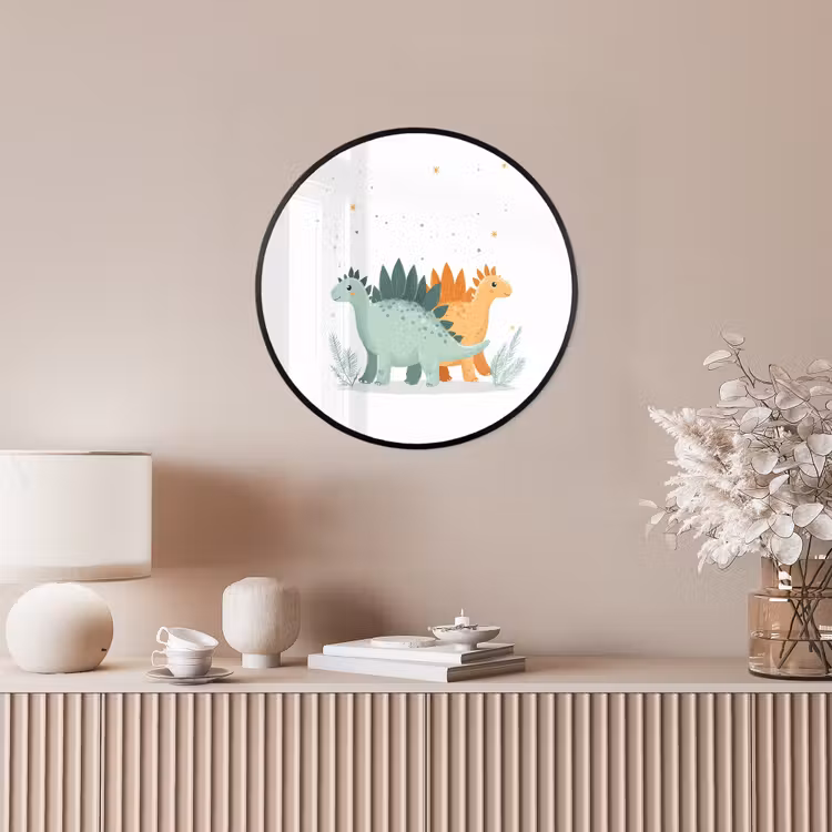 Planten - Sterren - Dinosaurussen - Oranje Fotolijst rond zonder passe partout klein -sfeer3