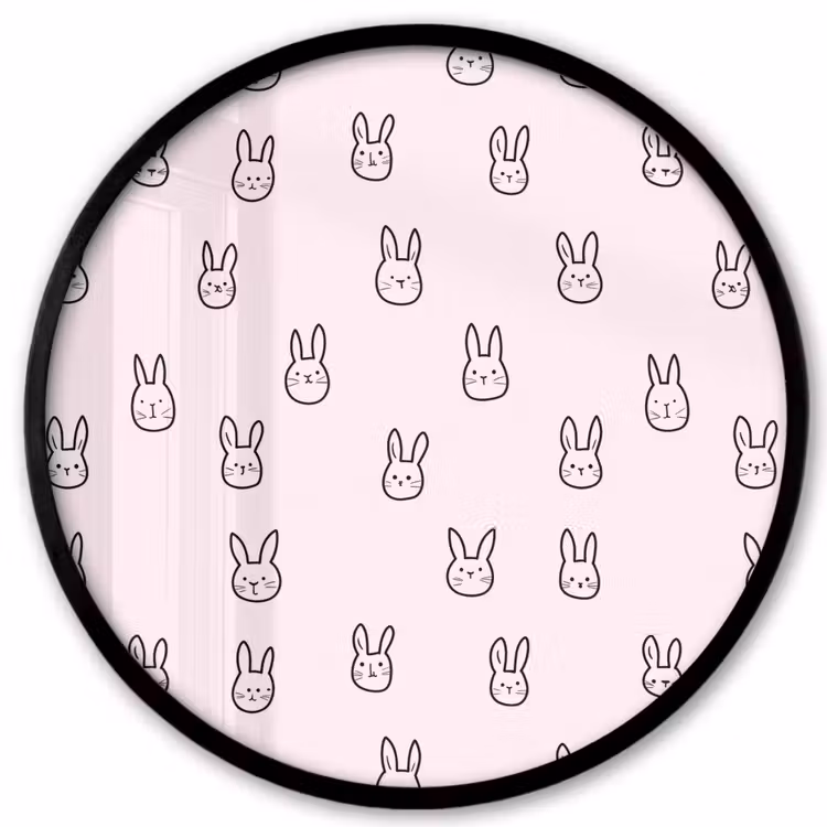 Konijnen - Minimalistisch - Roze Fotolijst rond zonder passe partout klein 856 -3d